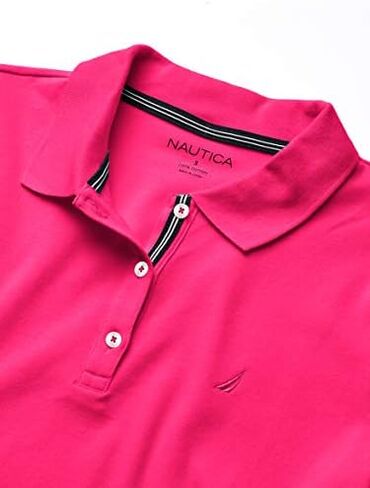 Nautica Women's 3-Button Short Sleeve Breathable 100% Cotton Polo Shirt in Saudi Arabia