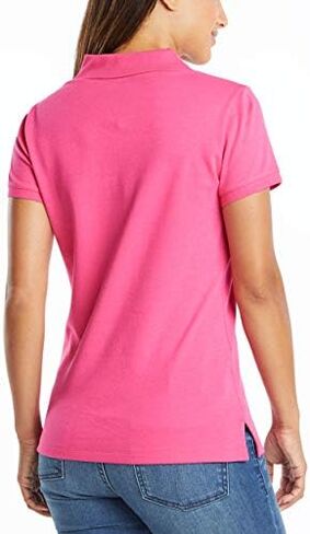 Nautica Women's 3-Button Short Sleeve Breathable 100% Cotton Polo Shirt in Saudi Arabia