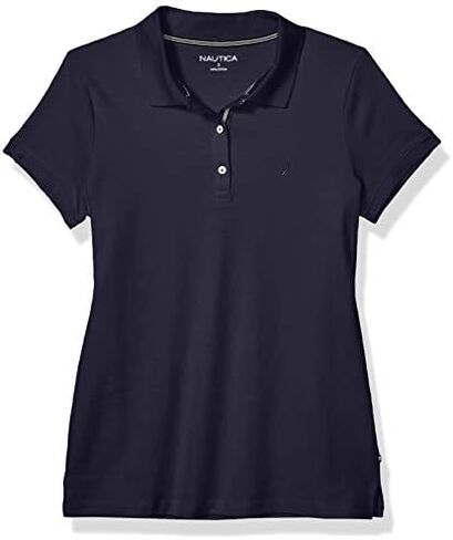 Nautica Women's 3-Button Short Sleeve Breathable 100% Cotton Polo Shirt in Saudi Arabia
