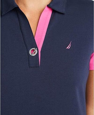 Nautica Women's Toggle Accent Short Sleeve Soft Stretch Cotton Polo Shirt in Saudi Arabia