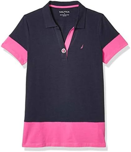 Nautica Women's Toggle Accent Short Sleeve Soft Stretch Cotton Polo Shirt in Saudi Arabia