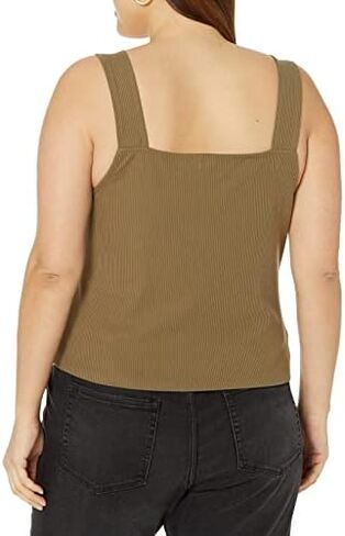 The Drop Women's Jody Square Neck Cropped Fitted Rib Knit Tank Top in Kuwait