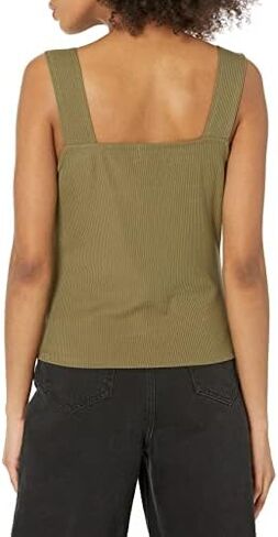 The Drop Women's Jody Square Neck Cropped Fitted Rib Knit Tank Top in Kuwait
