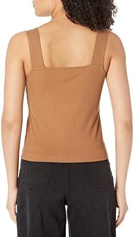 The Drop Women's Jody Square Neck Cropped Fitted Rib Knit Tank Top in Kuwait