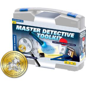 Spy Labs Master Detective Toolkit V2 | Forensic Science Kit | Gather & Document Evidence, Play | Fingerprints, Footprints, Tire Tracks | 32-Page Experiment Storybook