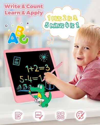 kokodi 12 بوصة كمبيوتر لوحي للكتابة LCD مع قلم مضاد للفقد، لوحة رسم ملونة قابلة للمسح، لوحة رسم ملونة للأطفال الصغار، ألعاب ألعاب مدرسية للسفر بالسيارة للأطفال 3 4 5 6 7 8، هدية عيد ميلاد للفتيات والأولاد والبالغين باللون الأزرق in Kuwait