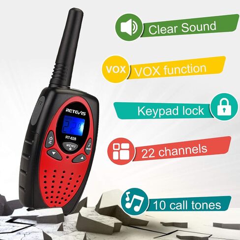 Retevis RT628 Walkie Talkies for Kids,Toys Gifts for 6-12 Years Old Boys Girls,Long Range 2 Way Radio 22CH VOX,Birthday Gift,Family Walkie Talkie for Camping Hiking Indoor Outdoor in Saudi Arabia