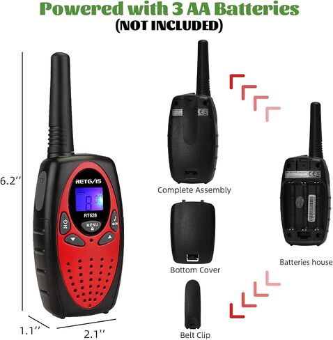 Retevis RT628 Walkie Talkies for Kids,Toys Gifts for 6-12 Years Old Boys Girls,Long Range 2 Way Radio 22CH VOX,Birthday Gift,Family Walkie Talkie for Camping Hiking Indoor Outdoor in Saudi Arabia