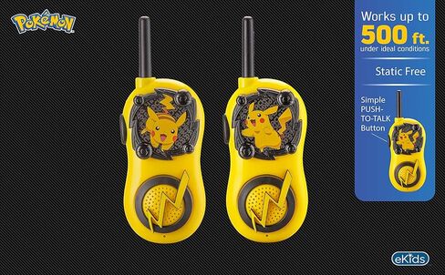 eKids Pokemon Walkie Talkies Pikachu Toys FRS Walkie Talkies for Kids Long Range Static Free Easy to Use For Indoor and Outdoor Games in Saudi Arabia
