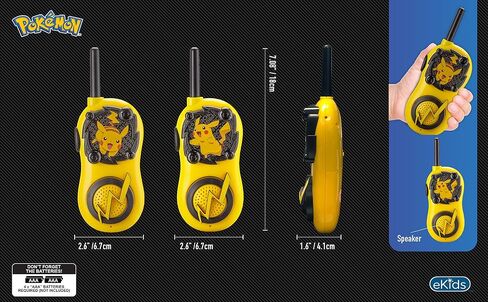 eKids Pokemon Walkie Talkies Pikachu Toys FRS Walkie Talkies for Kids Long Range Static Free Easy to Use For Indoor and Outdoor Games in Saudi Arabia