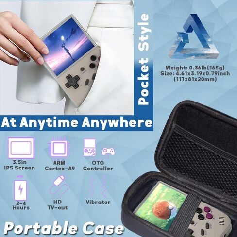 RG35XX Handheld Game Console 3.5 inch IPS Retro Games Consoles Classic Emulator Hand-held Gaming Console Preinstalled Hand Held Video Games System with Portable Case 64GB Retro Gray in Saudi Arabia