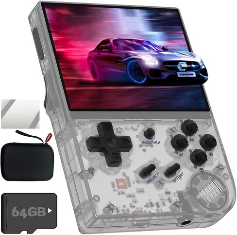 RG35XX Handheld Game Console 3.5 inch IPS Retro Games Consoles Classic Emulator Hand-held Gaming Console Preinstalled Hand Held Video Games System with Portable Case 64GB Retro Gray in Saudi Arabia