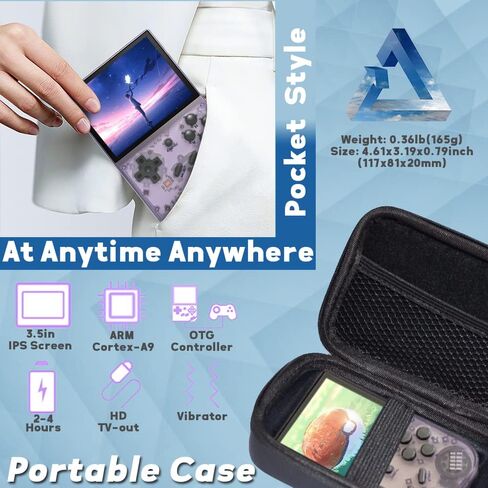 وحدة تحكم ألعاب محمولة باليد RG35XX مقاس 3.5 بوصة IPS وحدة تحكم ألعاب قديمة محاكي كلاسيكي وحدة تحكم ألعاب محمولة باليد نظام ألعاب فيديو مثبت مسبقًا مع حقيبة محمولة 64 جيجا بايت رمادي قديم in Kuwait
