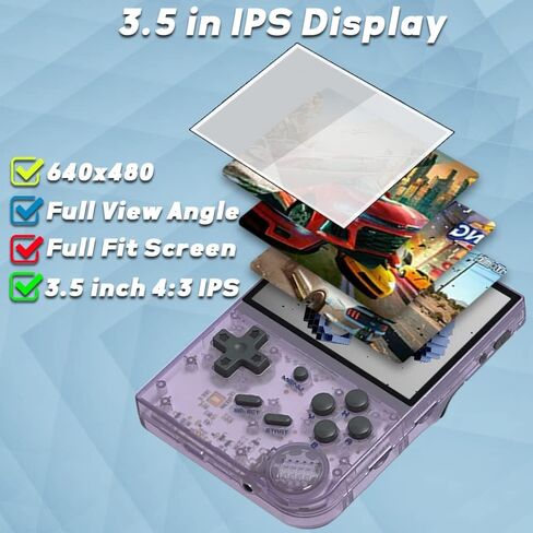 وحدة تحكم ألعاب محمولة باليد RG35XX مقاس 3.5 بوصة IPS وحدة تحكم ألعاب قديمة محاكي كلاسيكي وحدة تحكم ألعاب محمولة باليد نظام ألعاب فيديو مثبت مسبقًا مع حقيبة محمولة 64 جيجا بايت رمادي قديم in Kuwait