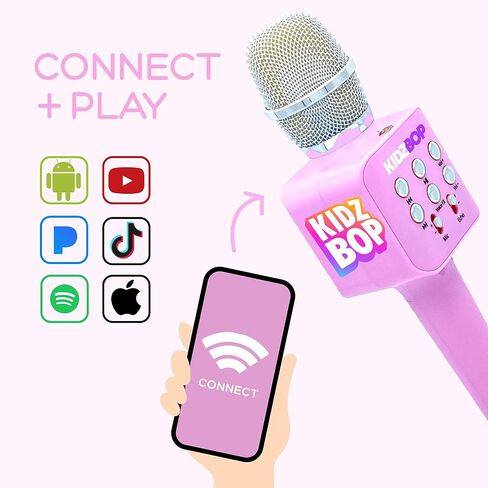 هدية ميكروفون Move2Play Kidz Bop Karaoke، العلامة التجارية الموسيقية الناجحة للأطفال، لعبة للفتيات والأولاد بعمر 4، 5، 6، 7، 8، 9، 10 سنوات، وردي in Saudi Arabia