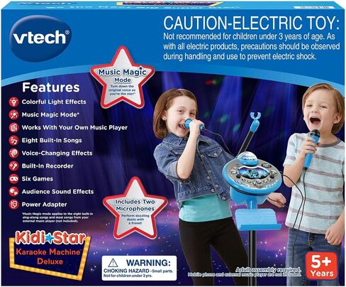 VTech Kidi Star Karaoke Machine Deluxe, 2 Microphones with AC Adapter, Blue in Saudi Arabia