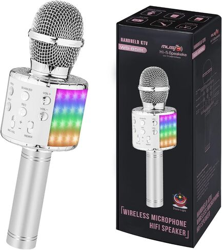 Bluetooth Karaoke Microphone Wireless Machine: Handheld Karaoke Mic Speaker for Kids Adults Singing Black in Saudi Arabia