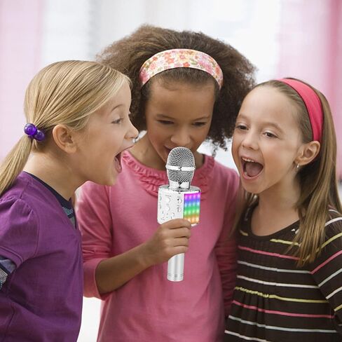 Bluetooth Karaoke Microphone Wireless Machine: Handheld Karaoke Mic Speaker for Kids Adults Singing Black in Saudi Arabia