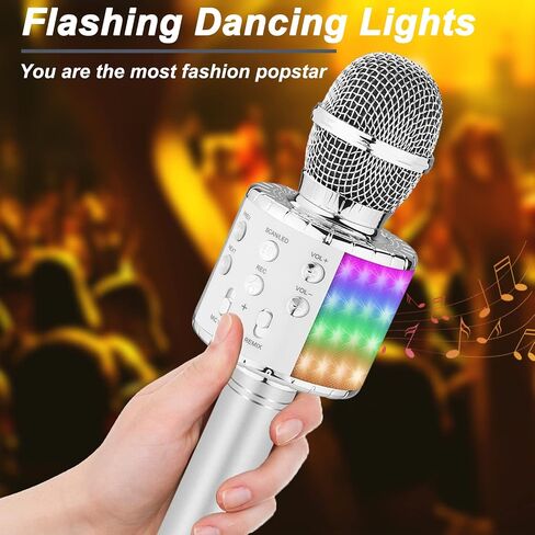 Bluetooth Karaoke Microphone Wireless Machine: Handheld Karaoke Mic Speaker for Kids Adults Singing Black in Saudi Arabia