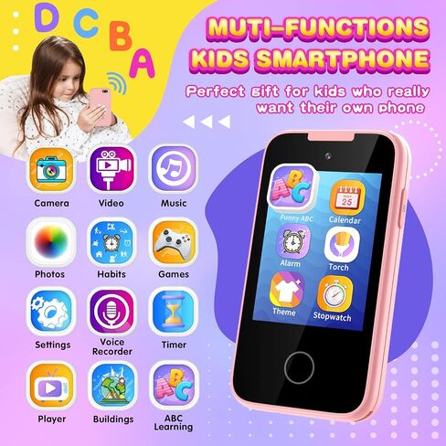 Sedzofan ترقية هاتف الأطفال، ألعاب للأولاد من عمر 3 4 5 6 سنوات تعمل باللمس مشغل موسيقى MP3 مع كاميرا مزدوجة، متتبع العادة، ألعاب الأطفال الصغار لعبة الهاتف الذكي المحمولة للأولاد من عمر 3-6 سنوات مع بطاقة SD in Saudi Arabia