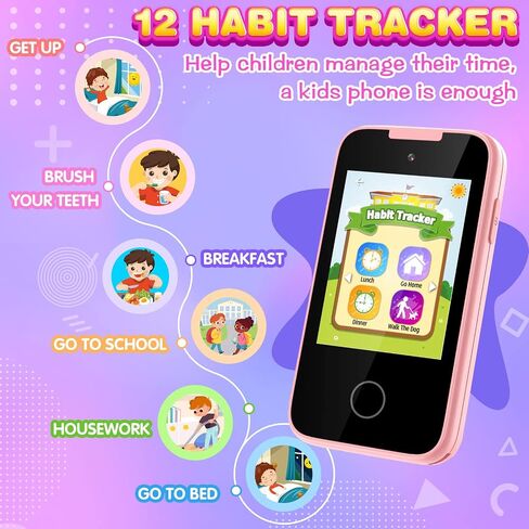 Sedzofan ترقية هاتف الأطفال، ألعاب للأولاد من عمر 3 4 5 6 سنوات تعمل باللمس مشغل موسيقى MP3 مع كاميرا مزدوجة، متتبع العادة، ألعاب الأطفال الصغار لعبة الهاتف الذكي المحمولة للأولاد من عمر 3-6 سنوات مع بطاقة SD in Saudi Arabia