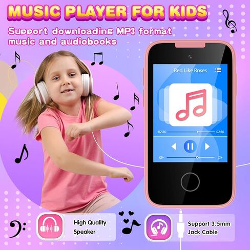 Sedzofan ترقية هاتف الأطفال، ألعاب للأولاد من عمر 3 4 5 6 سنوات تعمل باللمس مشغل موسيقى MP3 مع كاميرا مزدوجة، متتبع العادة، ألعاب الأطفال الصغار لعبة الهاتف الذكي المحمولة للأولاد من عمر 3-6 سنوات مع بطاقة SD in Saudi Arabia