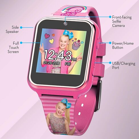 Accutime Kids Nickelodeon JoJo Siwa Educational Learning Touchscreen Smart Watch Toy for Girls, Boys, Toddlers - Selfie Cam, Learning Games, Alarm, Calculator, Pedometer & More (Model: JOJ4128AZ) in Saudi Arabia