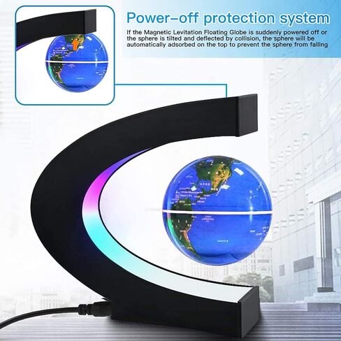 Magnetic Levitation Globe with LED Light, Cool Gadgets Floating Lamp Globe Decor, Cool Gifts for Men/Father/Husband/Boyfriend/Kids/Boss, Great Technology Graduation Gifts Valentine's Day Gift (Blue) in Saudi Arabia