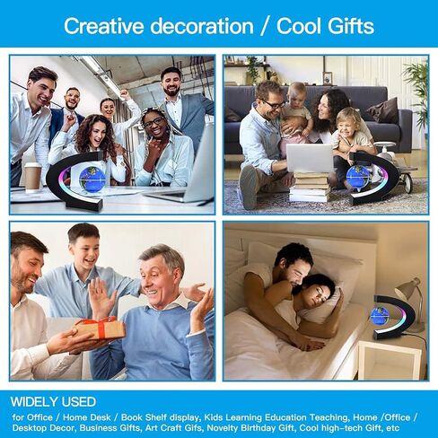 Magnetic Levitation Globe with LED Light, Cool Gadgets Floating Lamp Globe Decor, Cool Gifts for Men/Father/Husband/Boyfriend/Kids/Boss, Great Technology Graduation Gifts Valentine's Day Gift (Blue) in Saudi Arabia