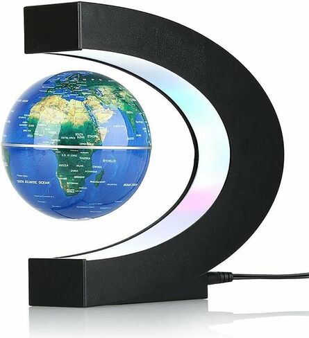 Magnetic Levitation Globe with LED Light, Cool Gadgets Floating Lamp Globe Decor, Cool Gifts for Men/Father/Husband/Boyfriend/Kids/Boss, Great Technology Graduation Gifts Valentine's Day Gift (Blue) in Saudi Arabia