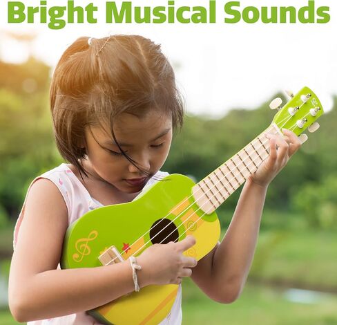 Hape Kid’s Wooden Toy Ukulele | 21 Inch Wooden Ukulele Musical Instrument with Vibrant Sound and Tunable Nylon Strings for Children, Blue in Saudi Arabia