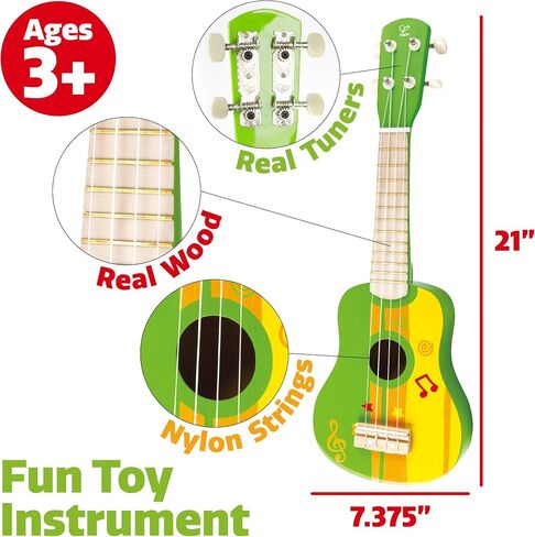 Hape Kid’s Wooden Toy Ukulele | 21 Inch Wooden Ukulele Musical Instrument with Vibrant Sound and Tunable Nylon Strings for Children, Blue in Saudi Arabia