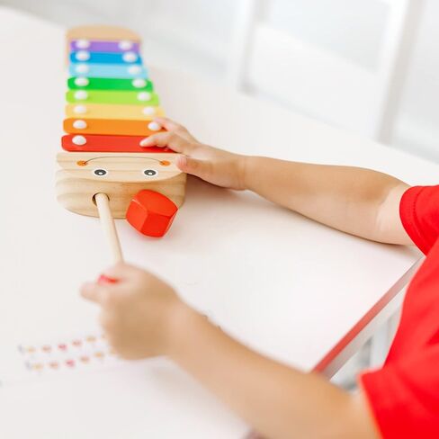 Melissa & Doug Caterpillar Xylophone Musical Toy With Wooden Mallets 15.25" x 6.5" x 1.5 - For Toddlers,Ages 3+,Blue in Saudi Arabia