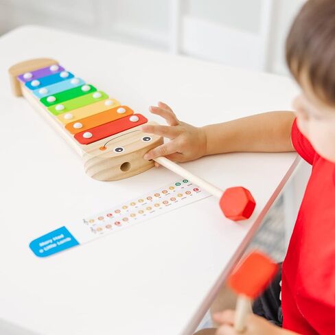 Melissa & Doug Caterpillar Xylophone Musical Toy With Wooden Mallets 15.25" x 6.5" x 1.5 - For Toddlers,Ages 3+,Blue in Saudi Arabia