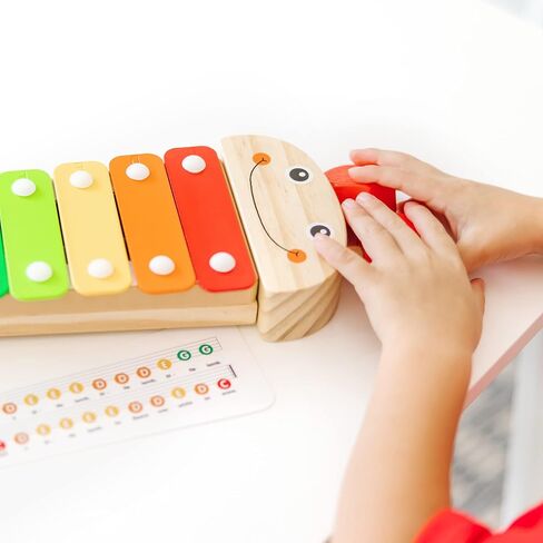 Melissa & Doug Caterpillar Xylophone Musical Toy With Wooden Mallets 15.25" x 6.5" x 1.5 - For Toddlers,Ages 3+,Blue in Saudi Arabia