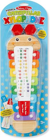 Melissa & Doug Caterpillar Xylophone Musical Toy With Wooden Mallets 15.25" x 6.5" x 1.5 - For Toddlers,Ages 3+,Blue in Saudi Arabia