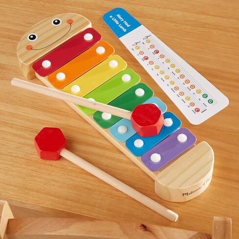 Melissa & Doug Caterpillar Xylophone Musical Toy With Wooden Mallets 15.25" x 6.5" x 1.5 - For Toddlers,Ages 3+,Blue in Saudi Arabia