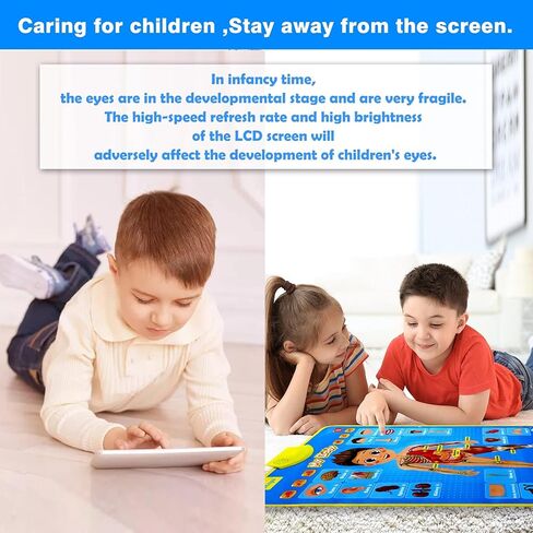 ملصق الحروف الأبجدية من Paloura للأطفال في مرحلة ما قبل المدرسة ورياض الأطفال يتحدثون ABC و123s والموسيقى الإلكترونية التفاعلية ملصق الحائط لعبة تعليمية ولعبة تعليمية وهدية للفتيات والأولاد من عمر 3 4 5 سنوات in Kuwait