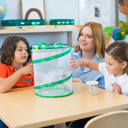 Insect Lore Butterfly Garden | Original 12" Habitat and Two Cups of Live Baby Caterpillars | Life Science & STEM Education Kit in Saudi Arabia