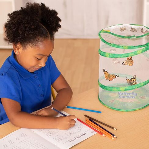 Insect Lore Butterfly Garden | Original 12" Habitat and Two Cups of Live Baby Caterpillars | Life Science & STEM Education Kit in Saudi Arabia