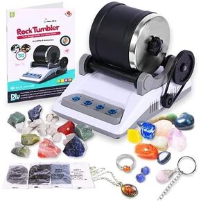 Hersance Rock Tumbler Kit, Professional Rock Polisher for Kids & Adults, Durable Noise-Reduced Barrel, Rocks, 4 Polishing Grits, Rock Polisher Great Science Kit for Boys and Girls in Kuwait