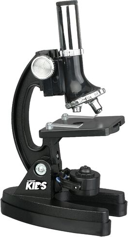 AmScope 120X-1200X 52-pcs Kids Beginner Microscope STEM Kit with Metal Body Microscope, Plastic Slides, LED Light and Carrying Box (M30-ABS-KT2-W),White in Kuwait