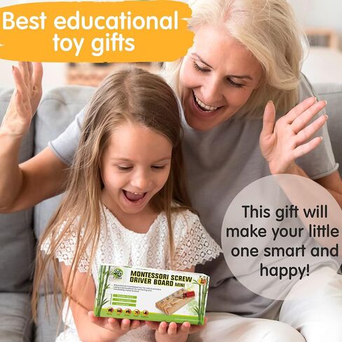 Panda Brothers Montessori Screwdriver Board Set - Wooden Montessori Toys for 4 Year Old Kids and Toddlers, Sensory Bin, Fine Motor Skills, STEM Toys in Saudi Arabia