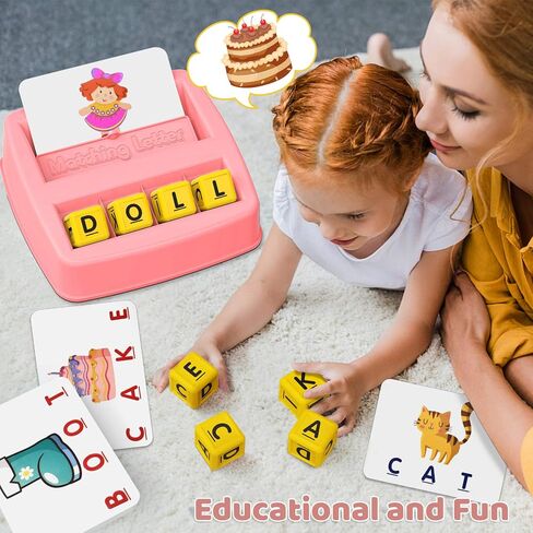 HahaGift Toddler Girl Toys Age 3 4 5 6 7，Matching Letter Game Preschool Learning Educational Toys for Kids 3-8 Year Old Boys Girls, Best Christmas Birthday Toy Gift for 3 4 5 Years Old Kindergartener in Saudi Arabia