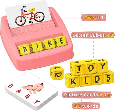 HahaGift Toddler Girl Toys Age 3 4 5 6 7，Matching Letter Game Preschool Learning Educational Toys for Kids 3-8 Year Old Boys Girls, Best Christmas Birthday Toy Gift for 3 4 5 Years Old Kindergartener in Saudi Arabia