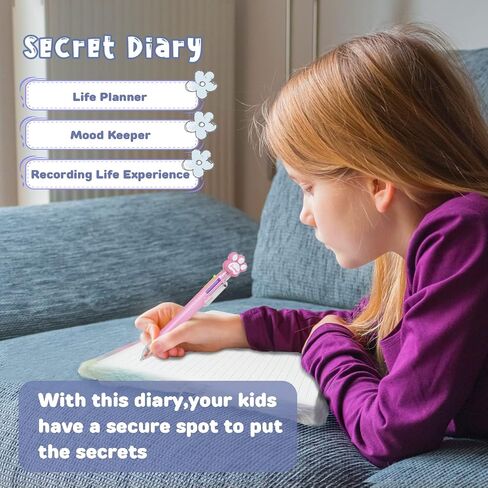 homicozy Kids Unicorn Diary with Lock and Key,Tie-Dye Fuzzy Journal for Girls Ages 6 And Up,Hardcover Notebook with 160 Pages,Cute Stationery Unicorn Gift for Girls in Saudi Arabia
