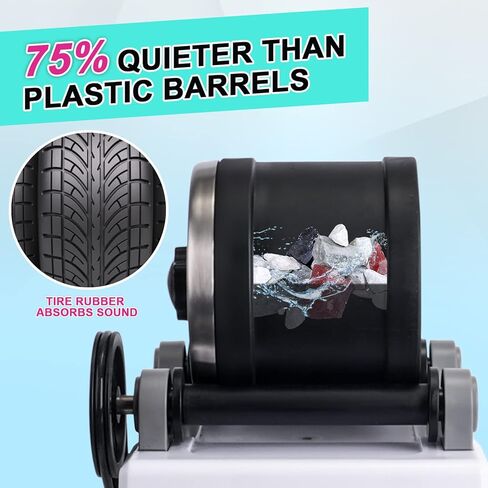 Hersance Rock Tumbler Kit, Professional Rock Polisher for Kids & Adults, Durable Noise-Reduced Barrel, Rocks, 4 Polishing Grits, Rock Polisher Great Science Kit for Boys and Girls in Kuwait