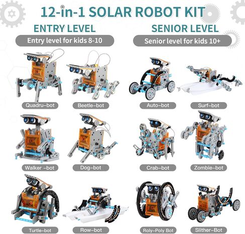 Lucky Doug Toys for Ages 8-13,12-in-1 STEM Solar Robot Kit Toys Gifts for Kids 8 9 10 11 12 13 Years Old, Educational Building Science Experiment Set Gifts for Kids Boys Girls in Saudi Arabia