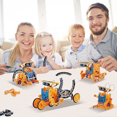 طقم روبوت شمسي 12 في 1 للأطفال من 6-8 مشروعات علمية جذعية للأطفال من سن 8-12 مجموعة ألعاب روبوتية للأطفال من سن 5 6 و8 و9 و10 و11 و12 سنة هدايا للأولاد والبنات in Kuwait