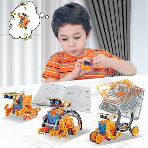 طقم روبوت شمسي 12 في 1 للأطفال من 6-8 مشروعات علمية جذعية للأطفال من سن 8-12 مجموعة ألعاب روبوتية للأطفال من سن 5 6 و8 و9 و10 و11 و12 سنة هدايا للأولاد والبنات in Kuwait